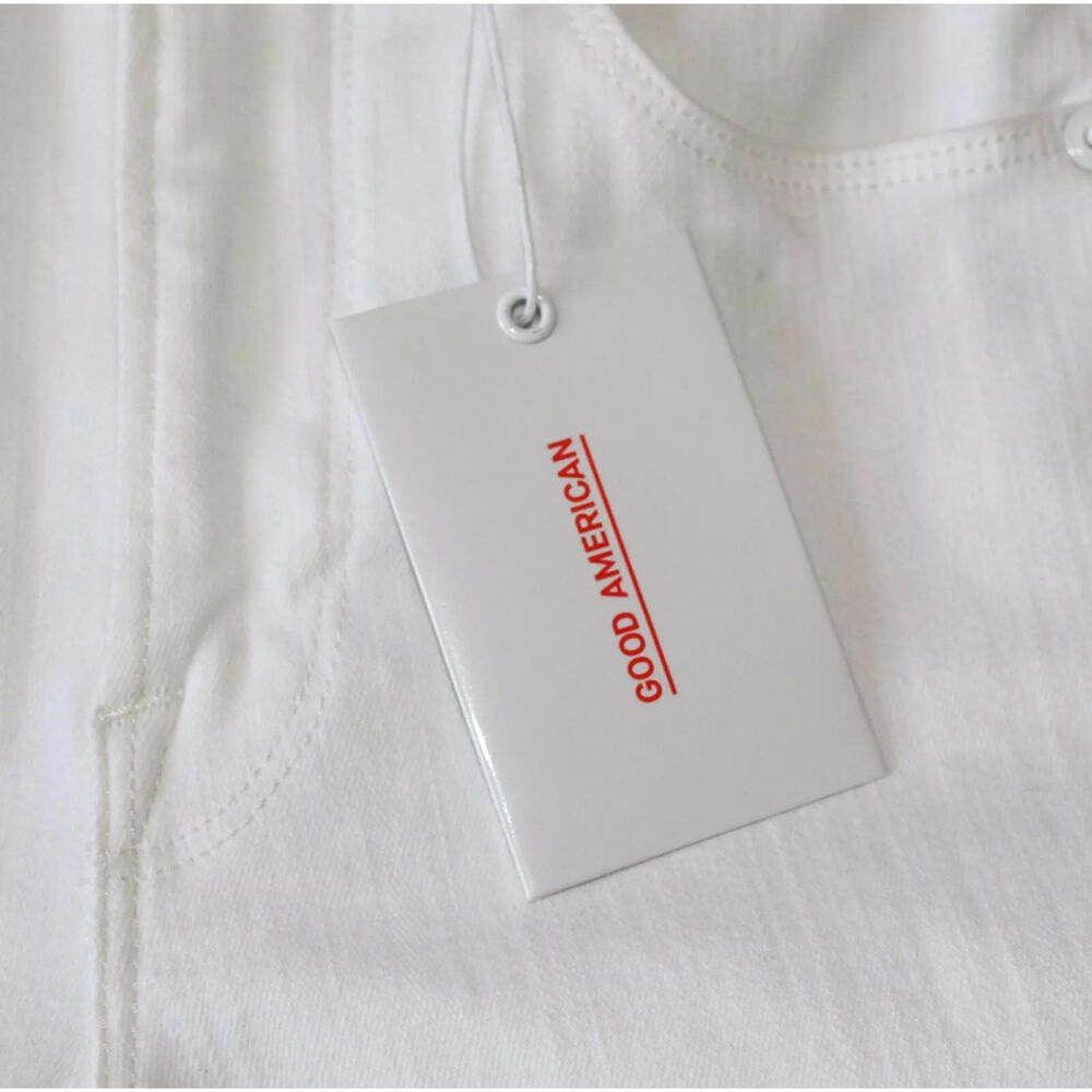NWT GOOD AMERICAN | SZ 0/25 | White Snakeskin Skinny Jeans High Rise MSRP $179 - Picture 6 of 9